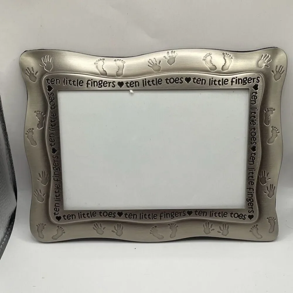 MALDEN INTERNATIONAL Pewter Ten Little Fingers Toes Photo Frame Baby  4 x 6